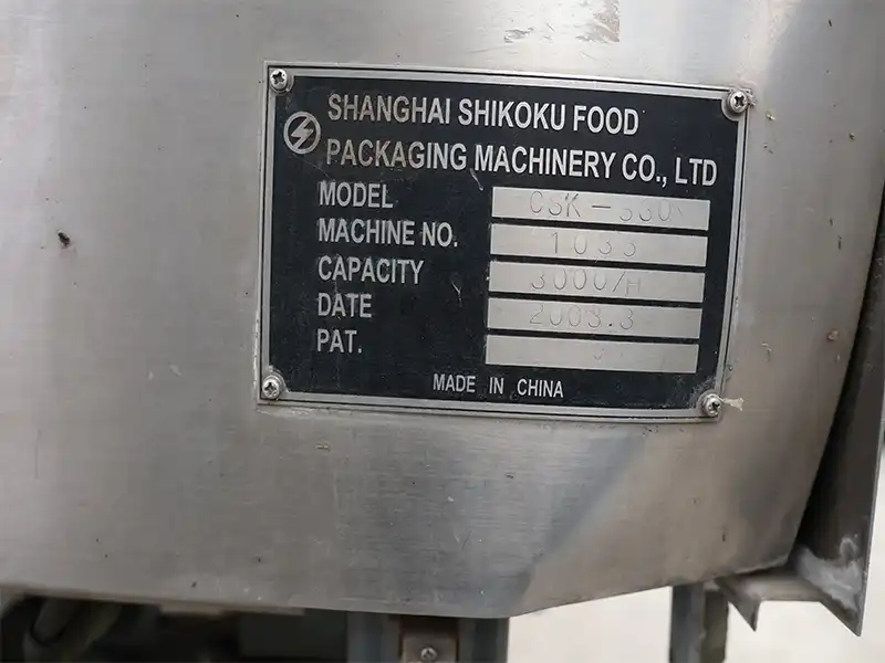 Shanghai SHIKOKU CSK Roof Carton Filling and Sealing Machine nameplate.jpg Shanghai SHIKOKU CSK Roof Carton Filling and Sealing Machine nameplate.jpg