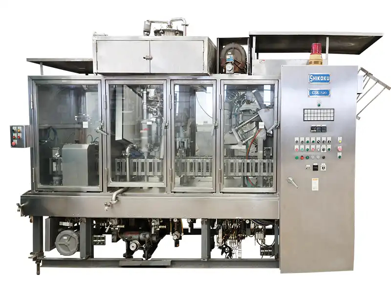 Used Shanghai SHIKOKU CSK Roof Carton Filling and Sealing Machine